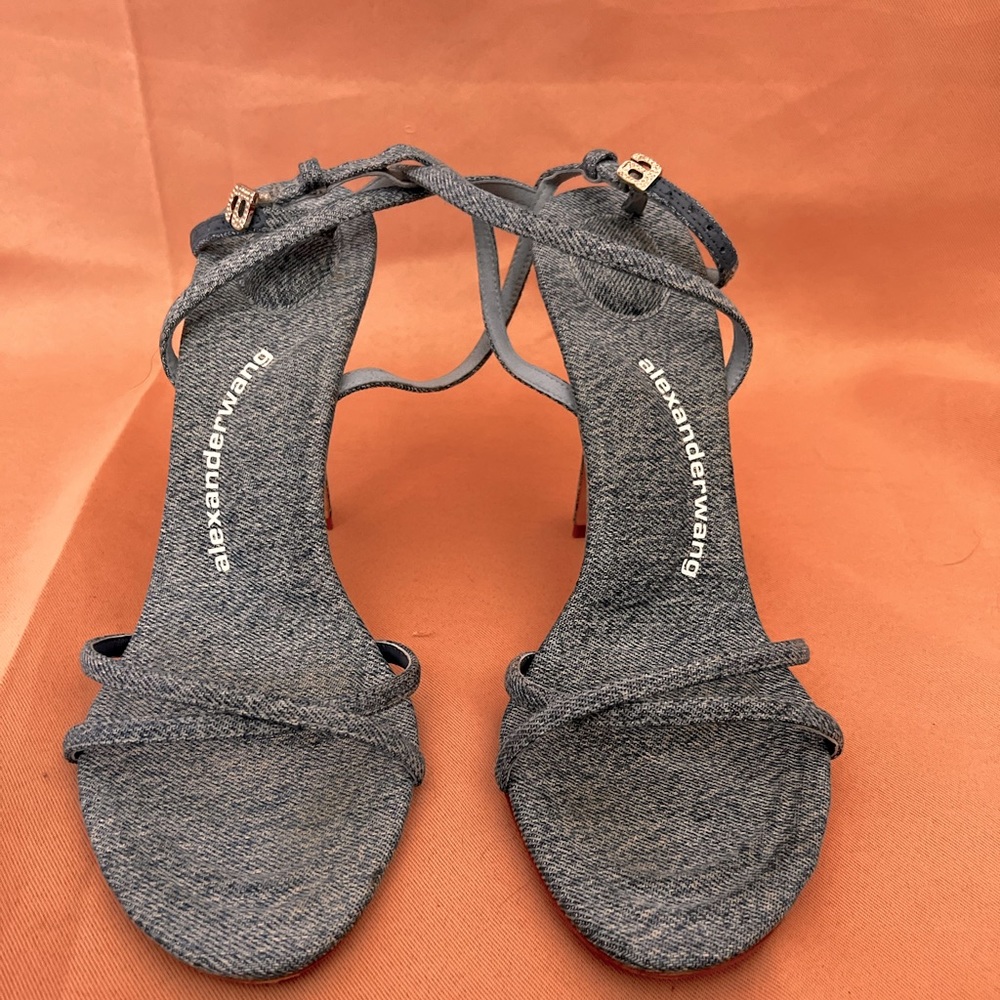 Alexander Wang Denim Cross-Strap Heels